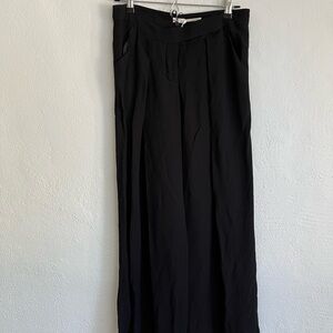 Leon Max Eoman Black Pocket Eide Leg Pants, Size 6